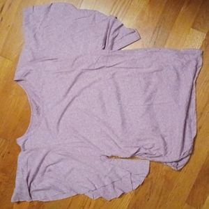 Maternity flutter sleeved purple shirt